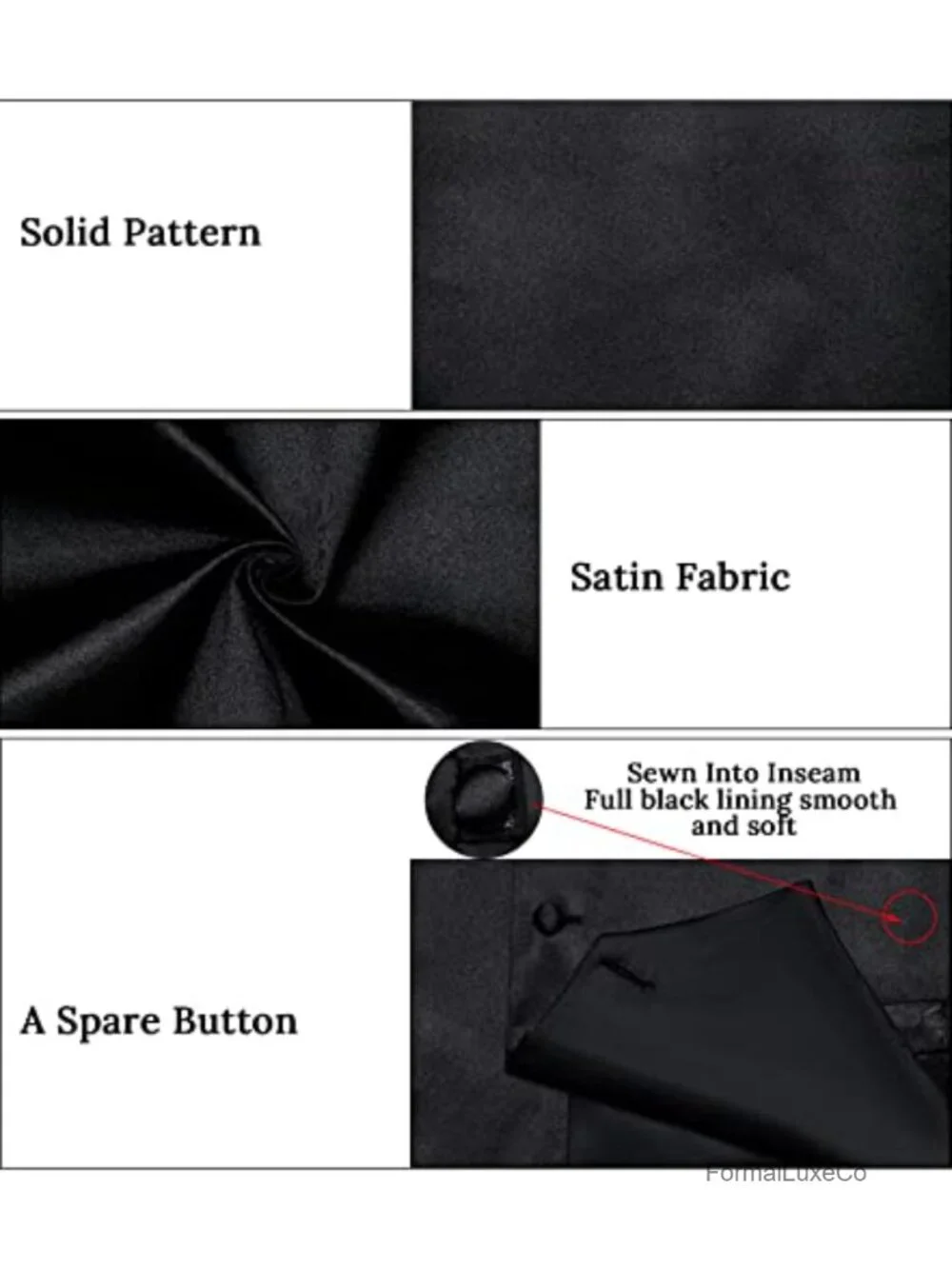 Men's Satin Suit Vest Set with Bowtie & Lapel Pin - Silk Blend Formal